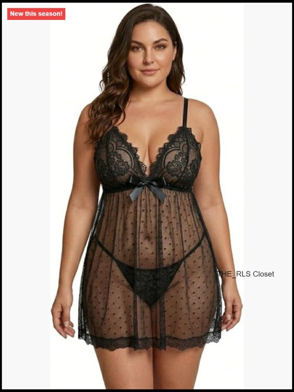 Sexy Lace Babydoll Chemise - Plus Size Sleepwear (1X-5X)